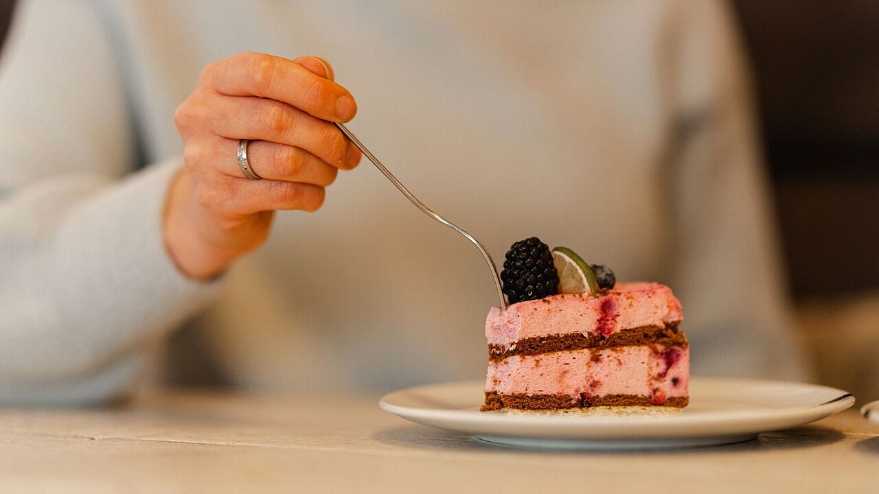 Stück Kuchen in der Schokolaenmanufaktur in Menden