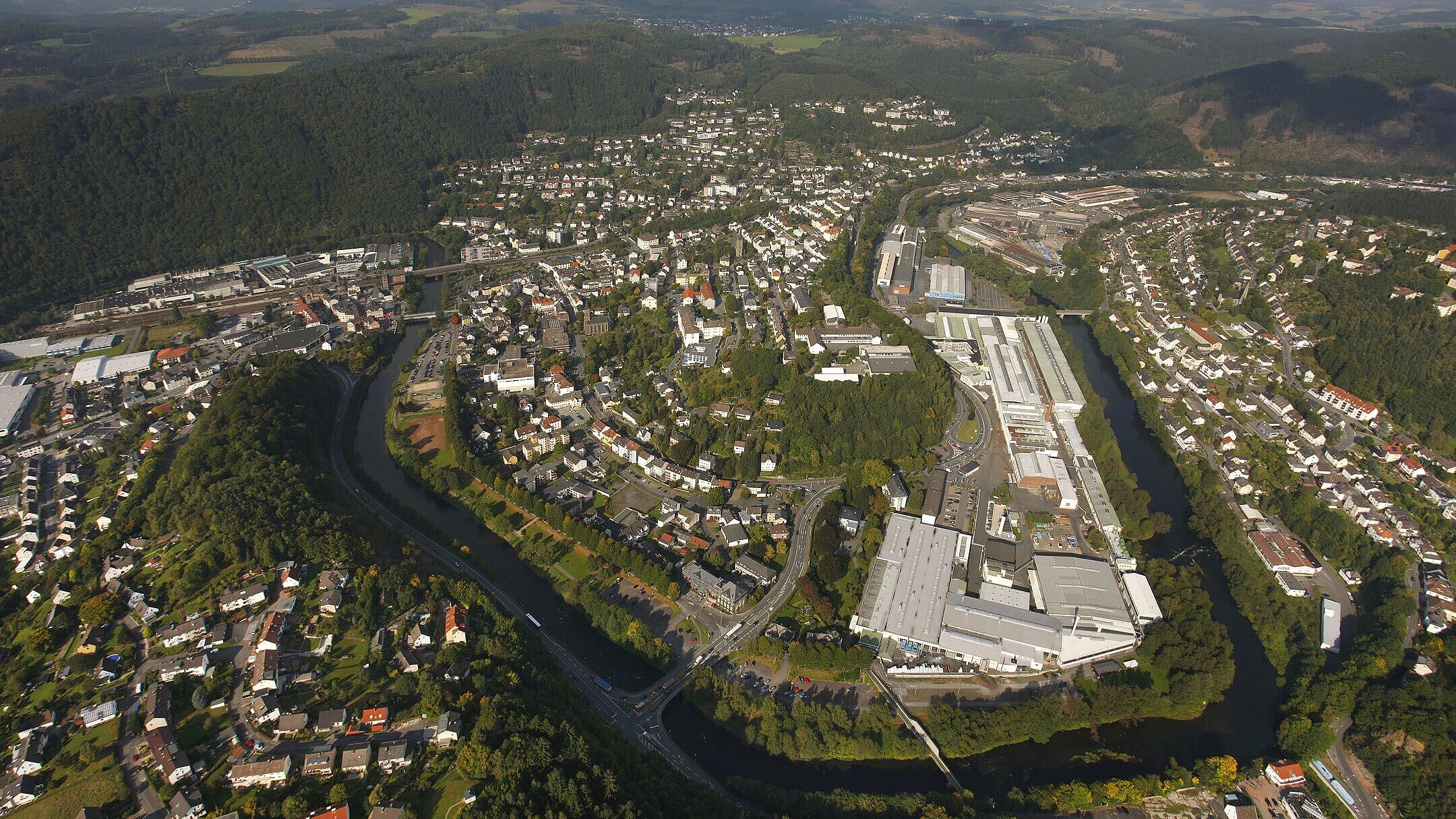 Luftaufnahme von Werdohl im Märkischen Sauerland