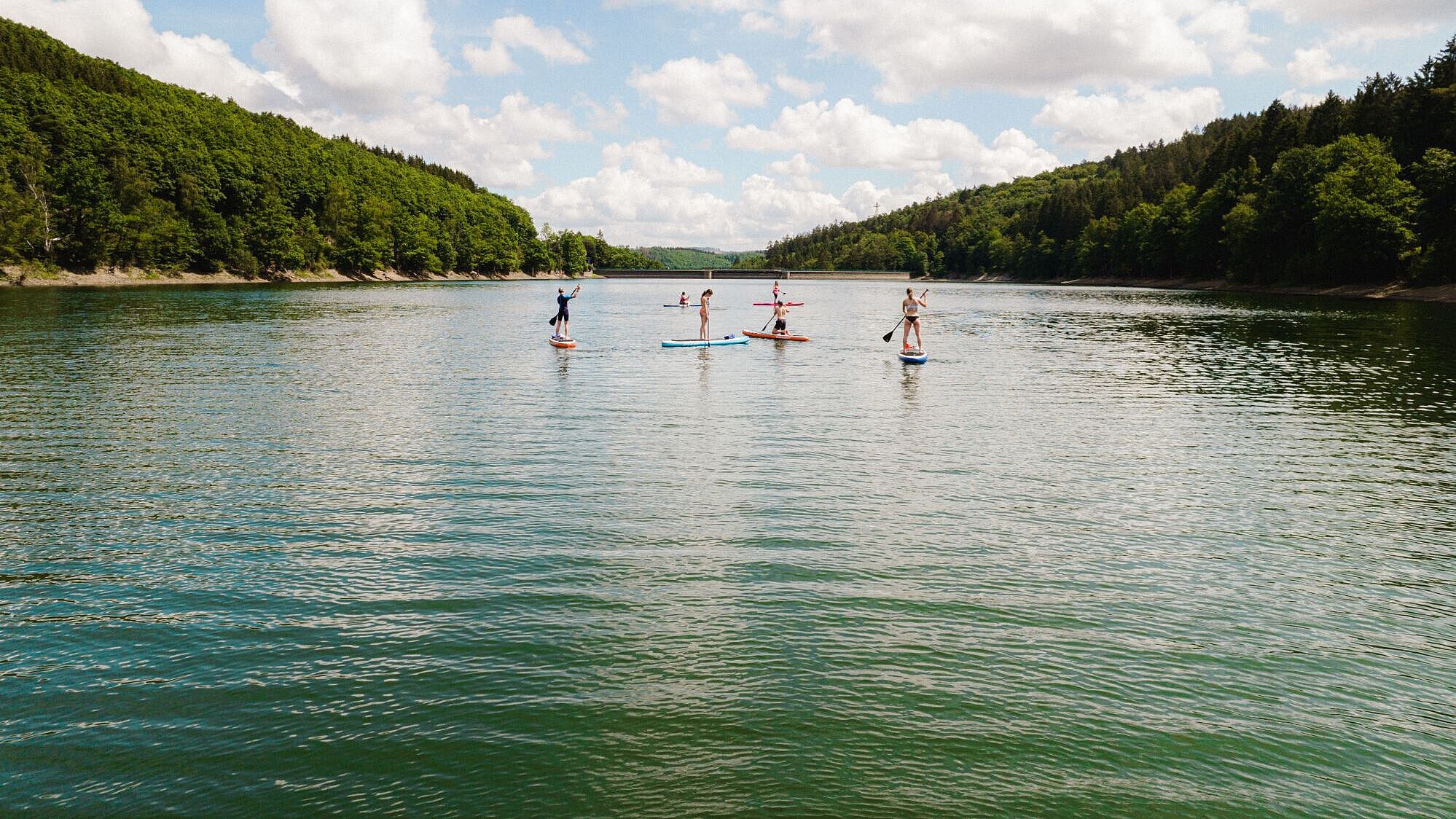 SUP auf der Oestertalsperre im Märkischen Sauerland