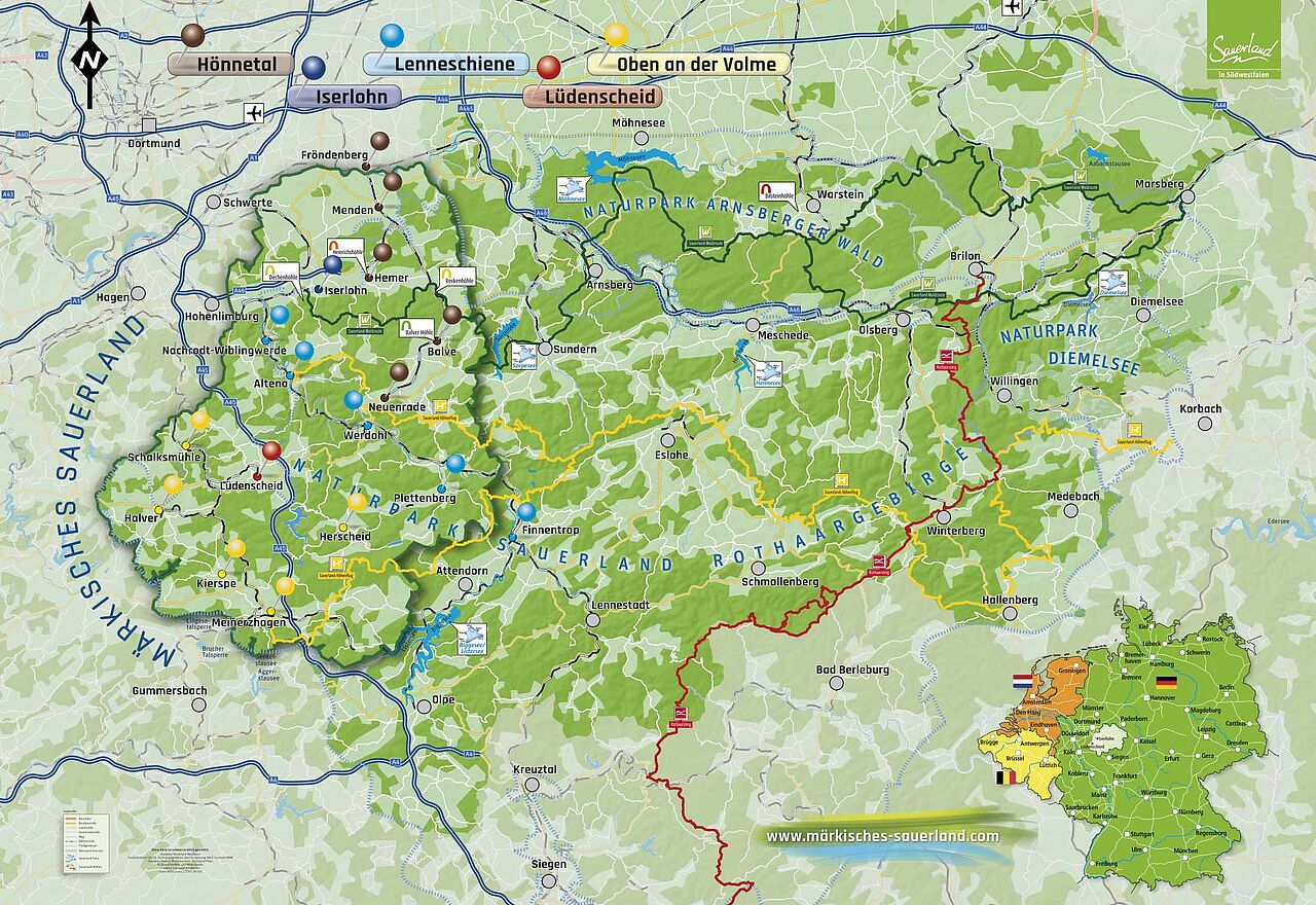 Die Karte des Märkischen Sauerlandes