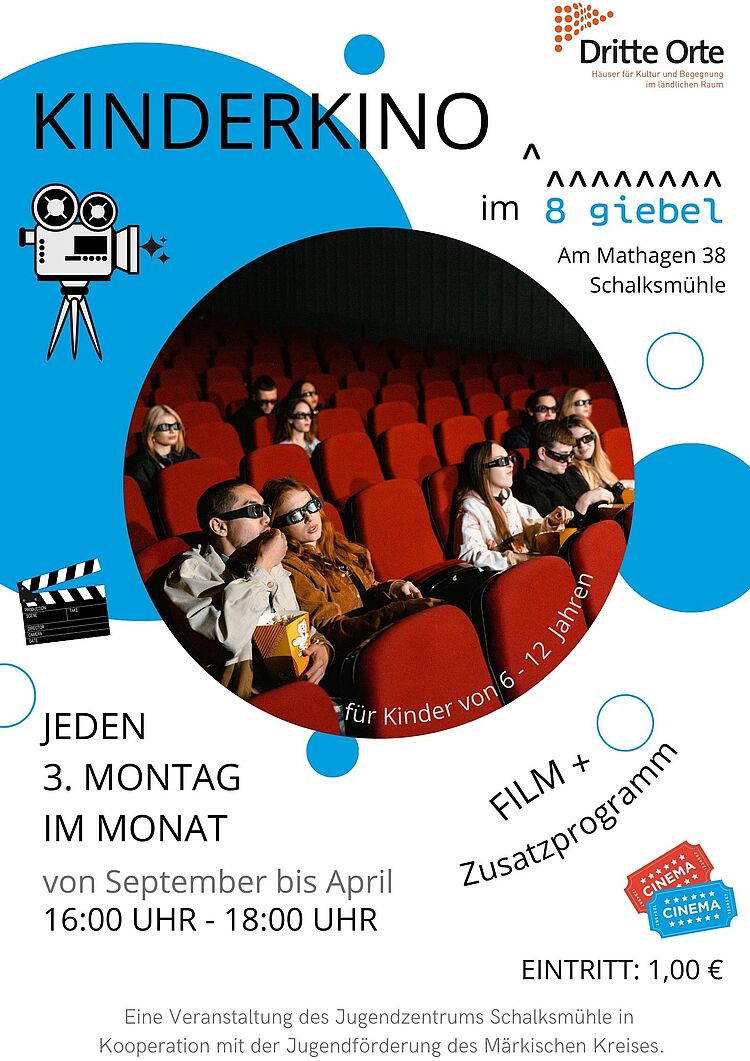 Kinderkino jeden 3. Montag von September bis April