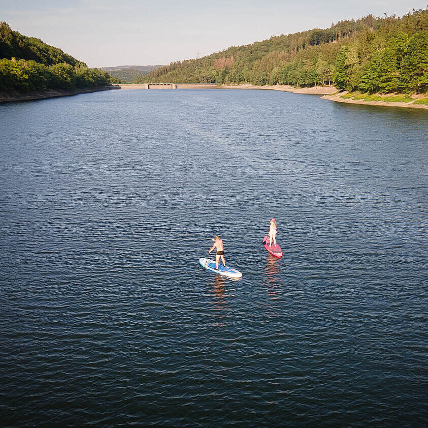 SUP auf der Oestertalsperre im Märkischen Sauerland