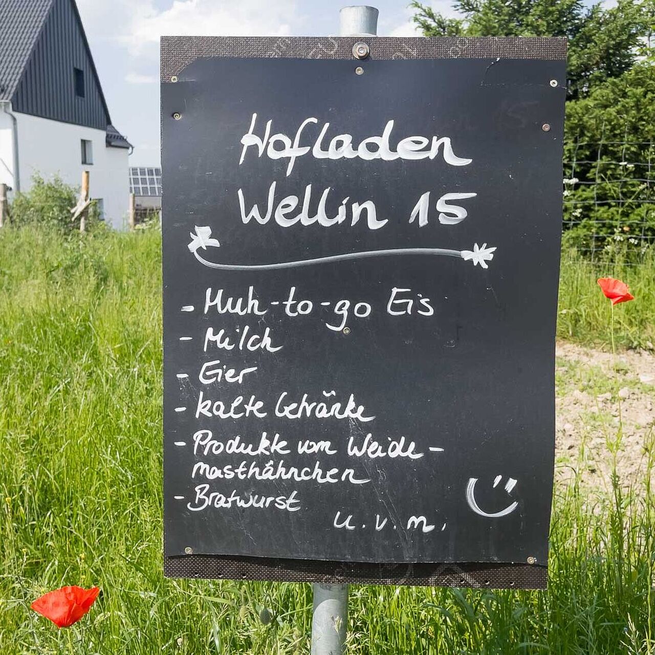 Hofladen Wellin mit lokalen Produkten wie Eier, Joghurt und Grillfleisch