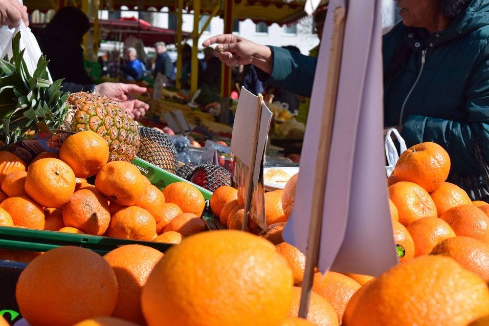 Obststand Wochenmarkt