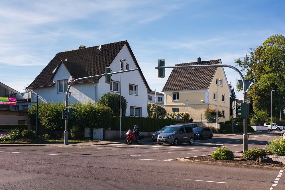 Die heutige Straßenkreuzung