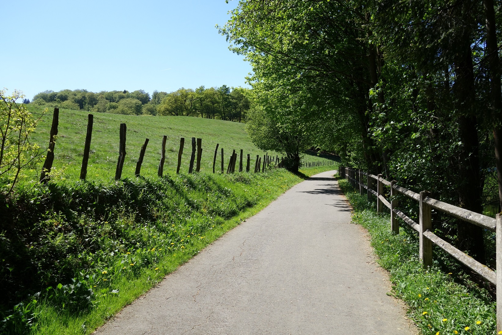 Abwechslungsreiche Landschaft entlang des Weges