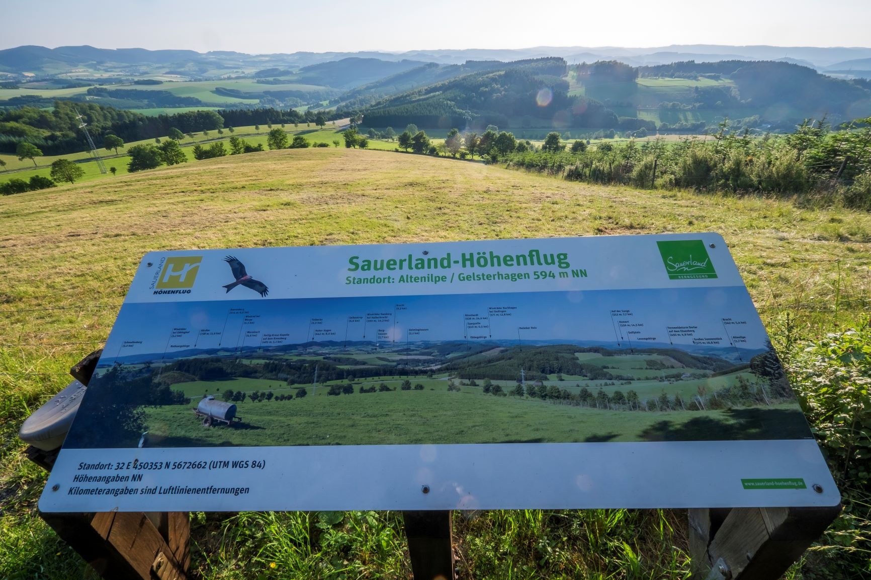 Panoramatafel am Sauerland-Höhenflug