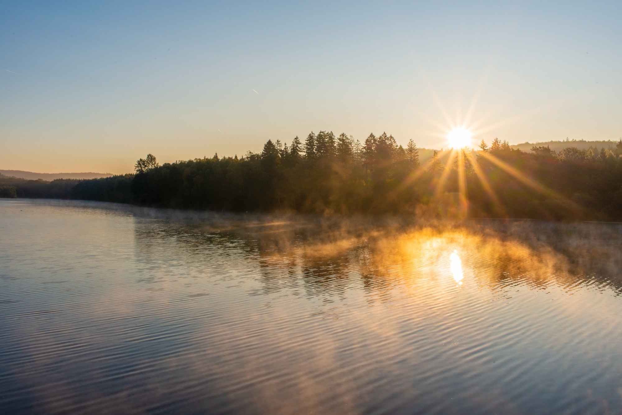 Morgennebel über dem Möhnesee